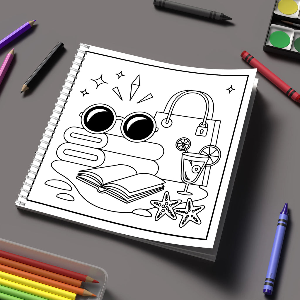 Summer Fun Coloring Book for Adults – 28 Pages of Whimsical Bliss