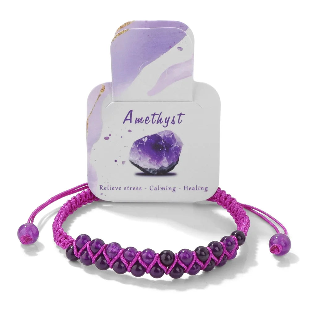 Double Braided Natural Stone Bracelet
