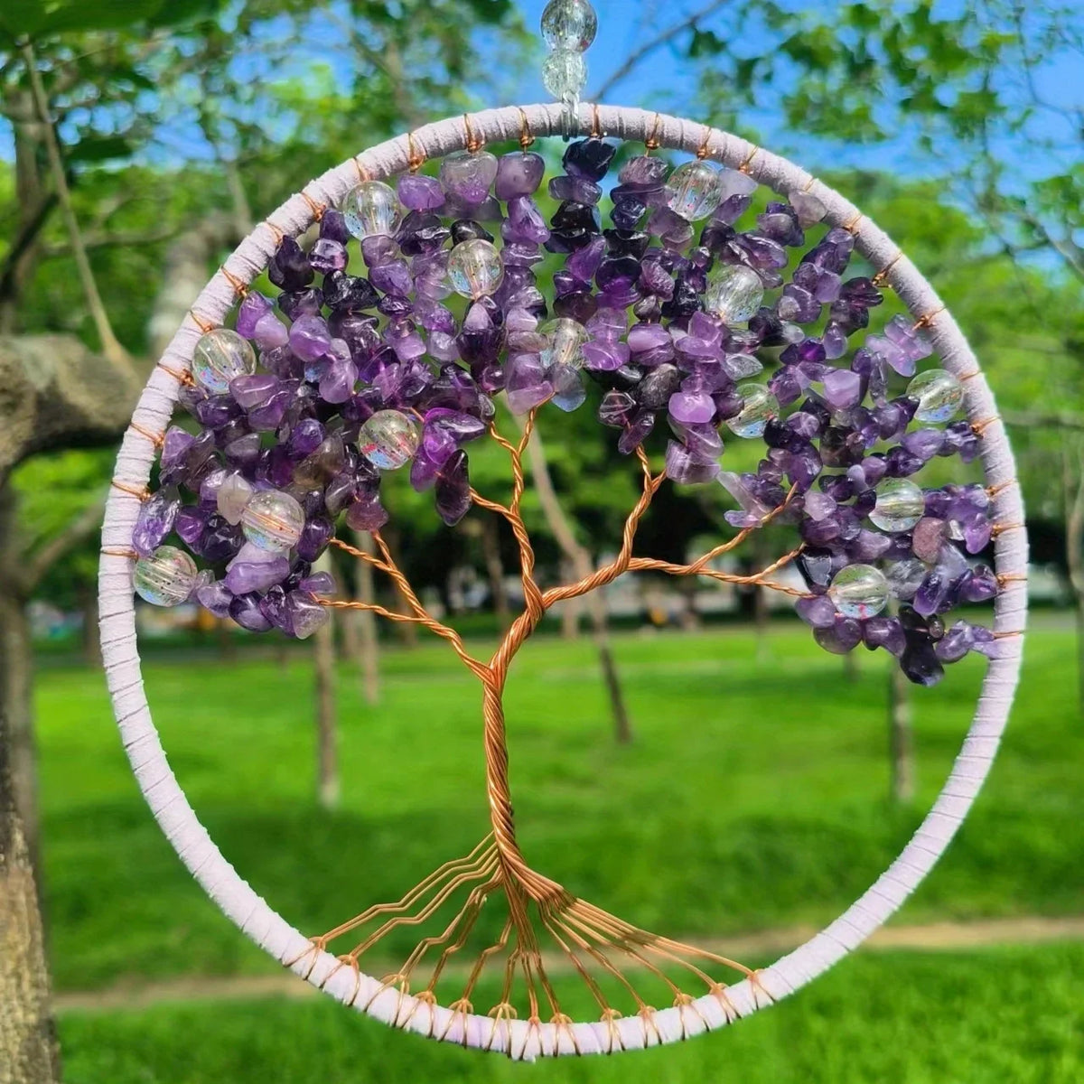 Tree of Life Crystal Wall Pendant | Amethyst, Rose Quartz, Lapis Lazuli & Citrine