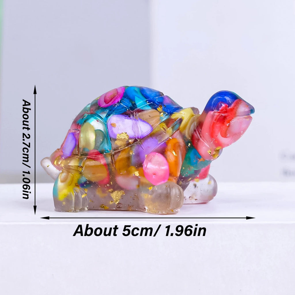 Natural Crystal Stone Turtle Statue — Reiki Figurine & Feng Shui Decor