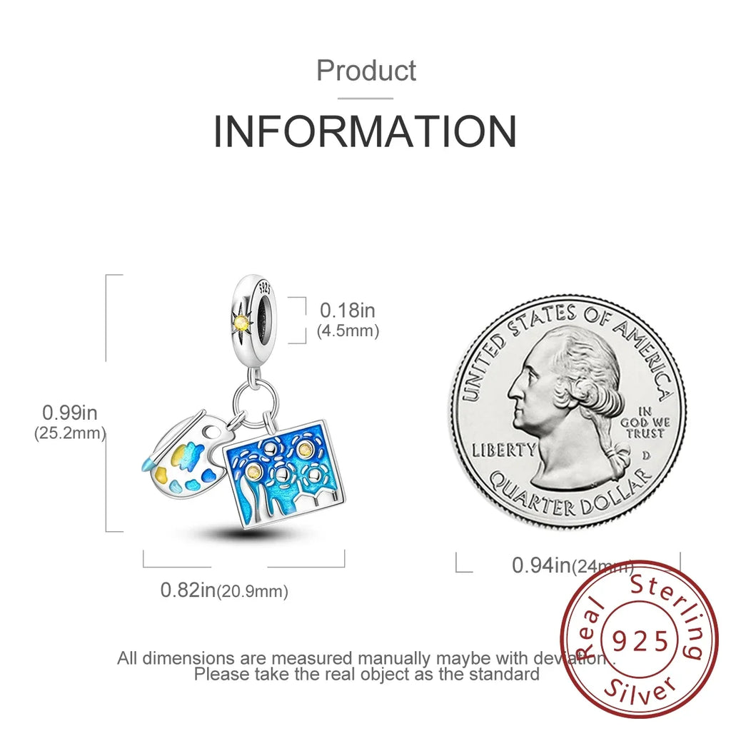Moon, Cat & Fantasy CZ Charms – Silver Plated Bracelet & Keychain Pendants