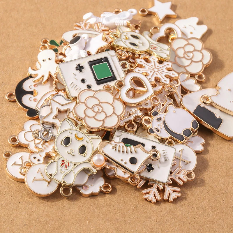 Enamel Charm Set for Jewelry Making | Bows, Bags & More (10 pcs)
