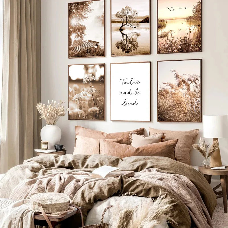 Botanical Landscape Canvas Print | Modern Wall Art for Living Room & Home Décor