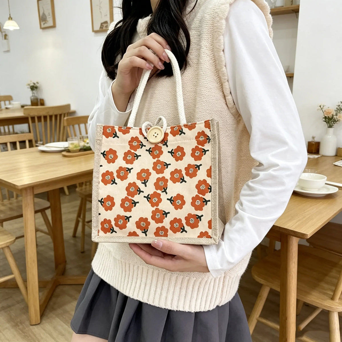 Mini Floral Linen Handbag | Boho Square Bag for Women | 6 Styles