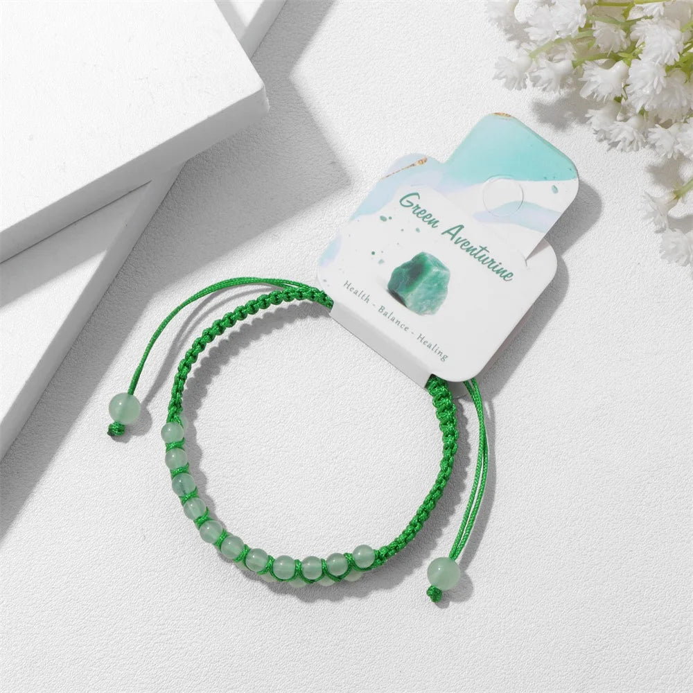 Double Braided Natural Stone Bracelet