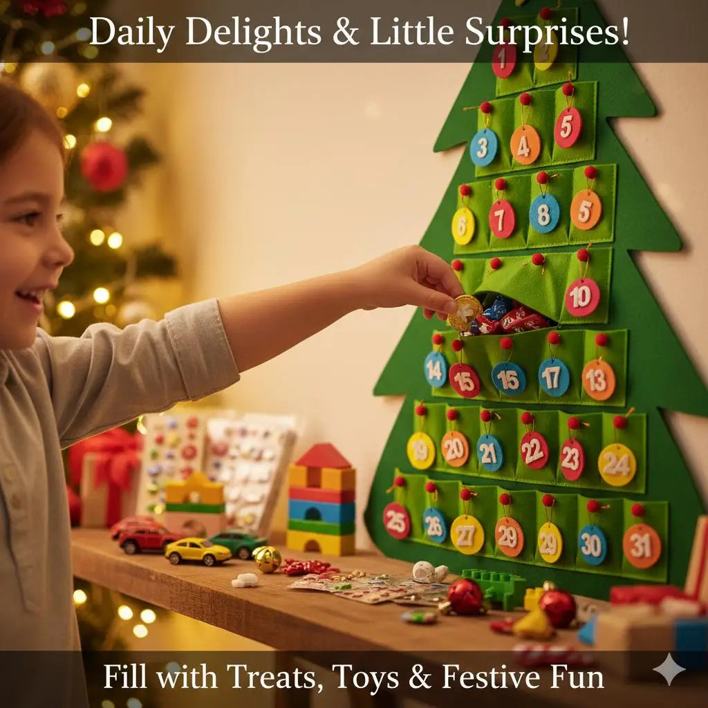 Christmas Magic Felt Tree Countdown Calendar