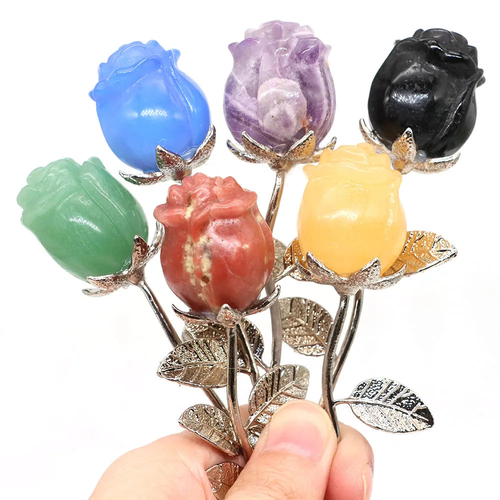 Natural Gemstone Crystal Rose — Bulk Gift Set