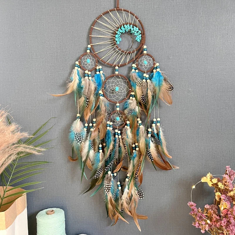 Five Ring Boho Dreamcatcher Wall Hanging