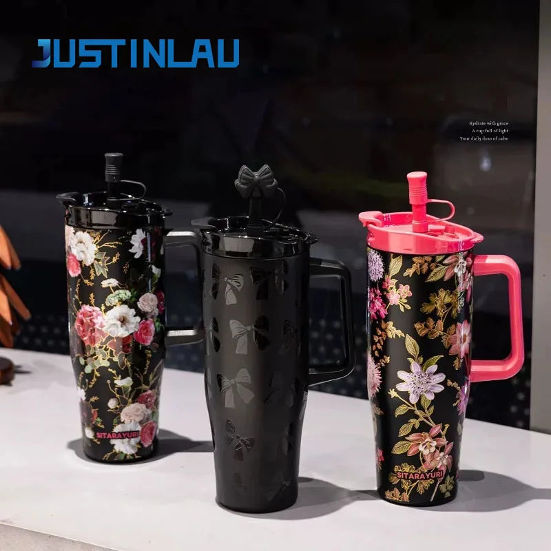 Garden & Bow Insulated Tumbler with Handle | 1200 ml