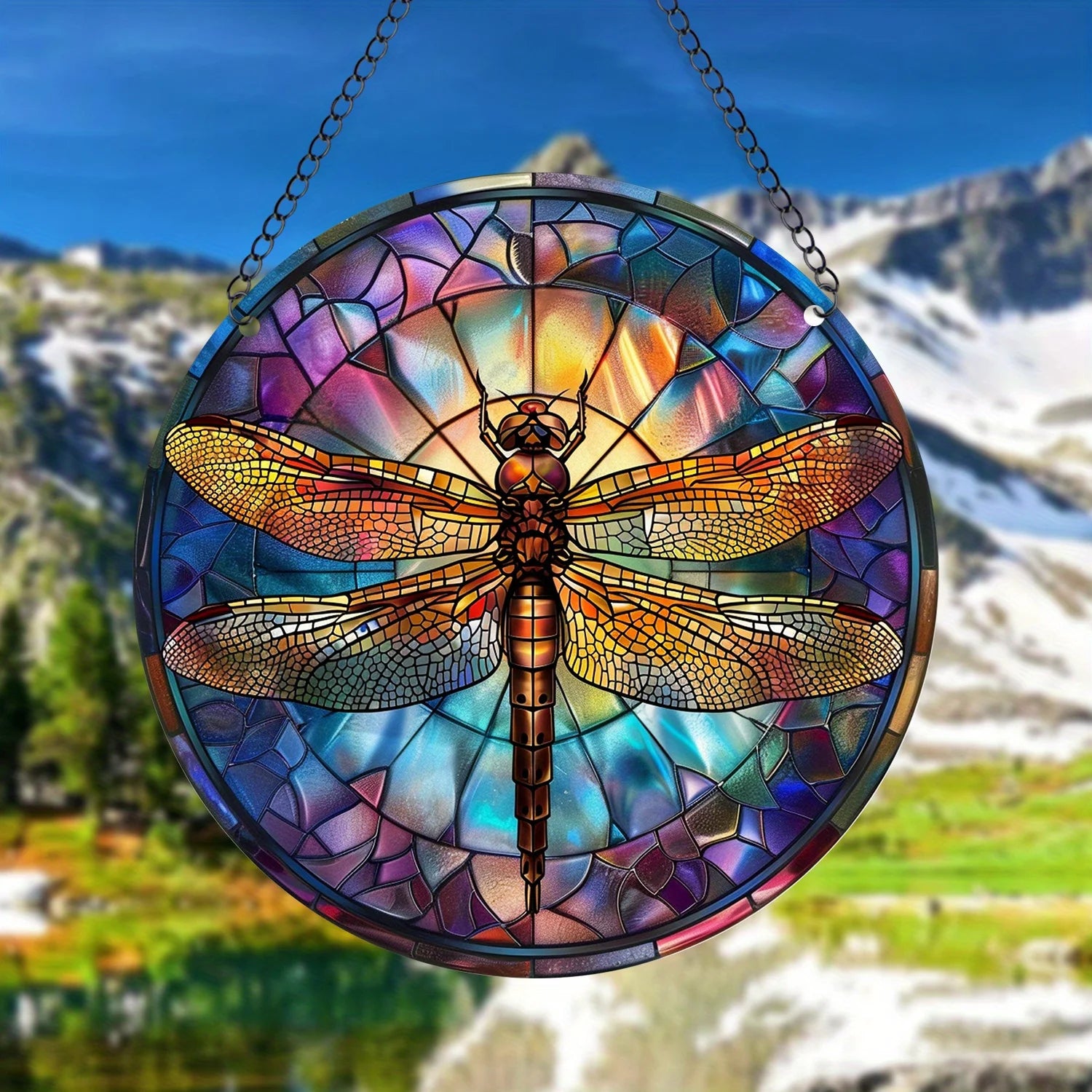 Stained Glass Dragonfly Suncatcher