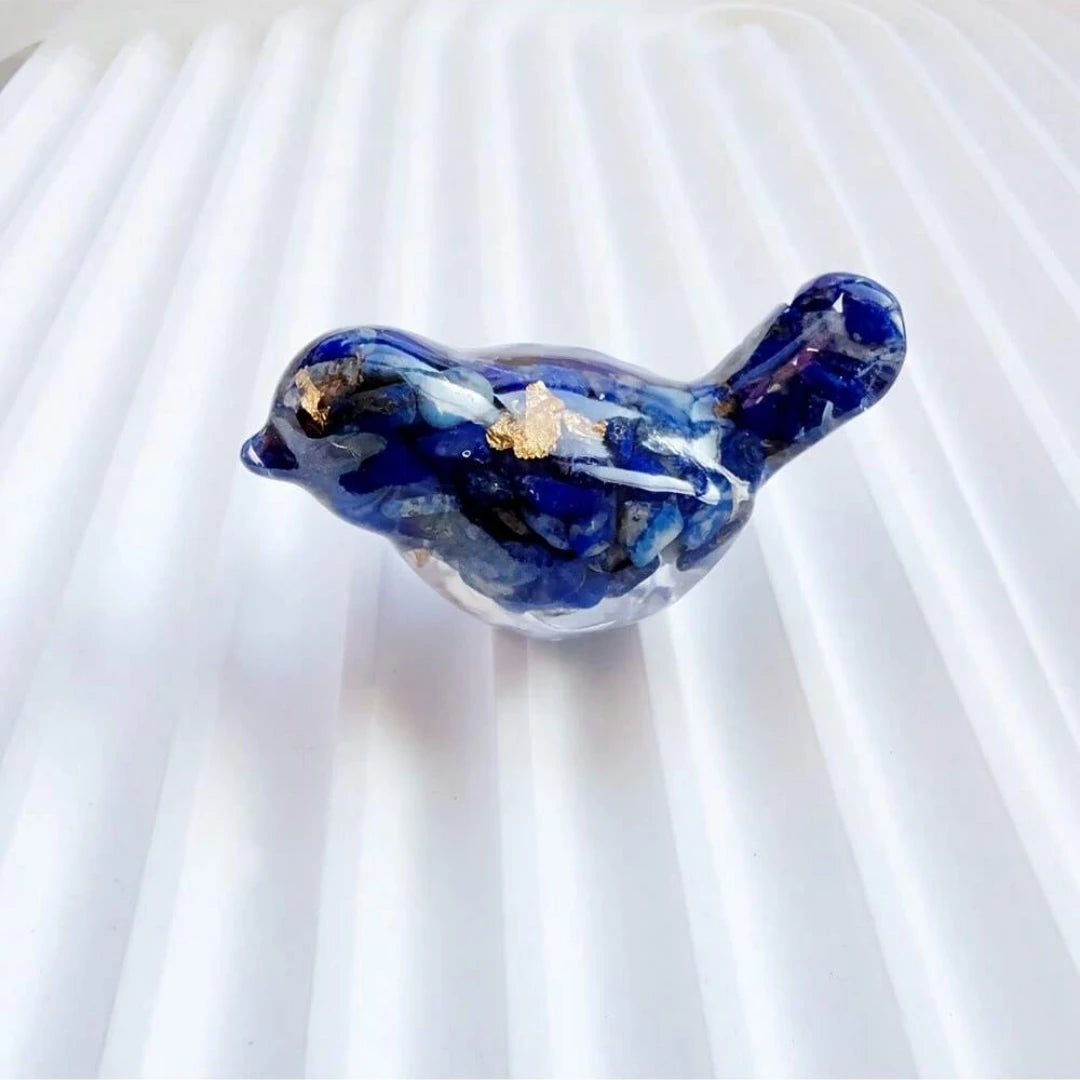 Crystal Bird Figurine — Gemstone-Inspired Resin Ornament for Home Décor & Gifting