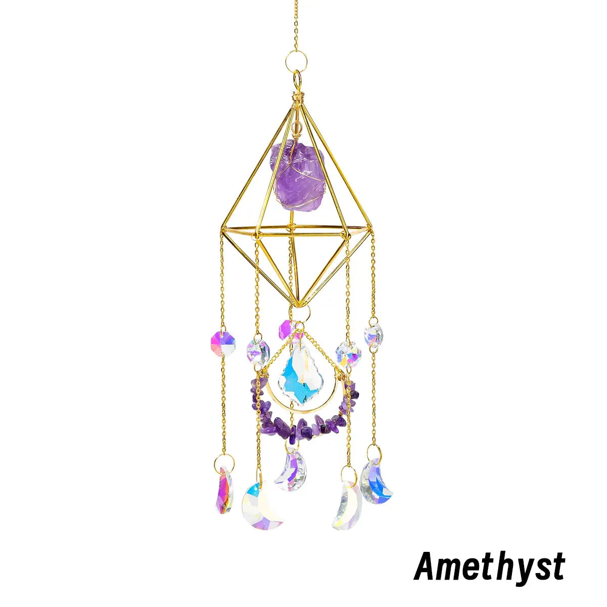 Natural Raw Stone Crystal Suncatcher