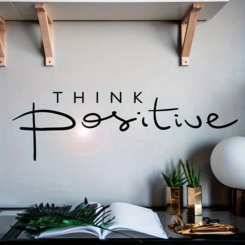 "Think Positive" Inspirational Wall Decal | Vinyl Quote Sticker