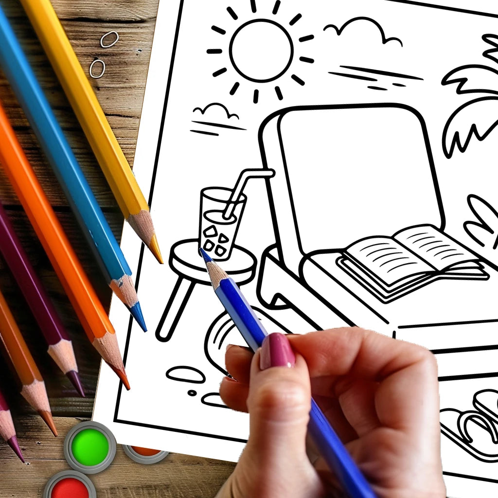 Summer Fun Coloring Book for Adults – 28 Pages of Whimsical Bliss