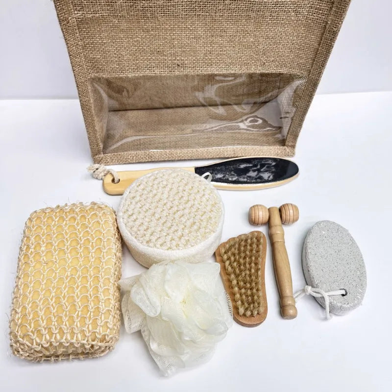 7-Piece Hemp & Wood Eco Spa Gift Set