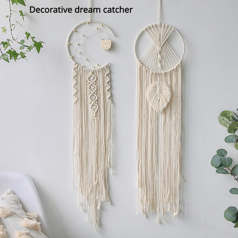 Bohemian Hand-Woven Dream Catcher | Owl, Moon & Star Wall Decor