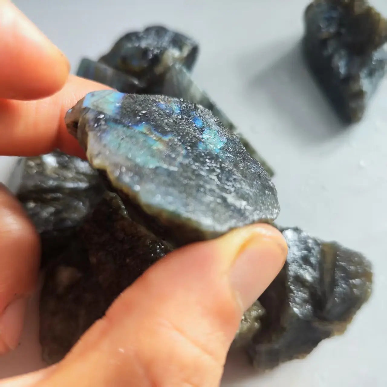Natural Raw Labradorite Stone Reiki Healing Crystal