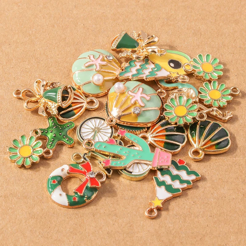 Enamel Charm Set for Jewelry Making | Bows, Bags & More (10 pcs)