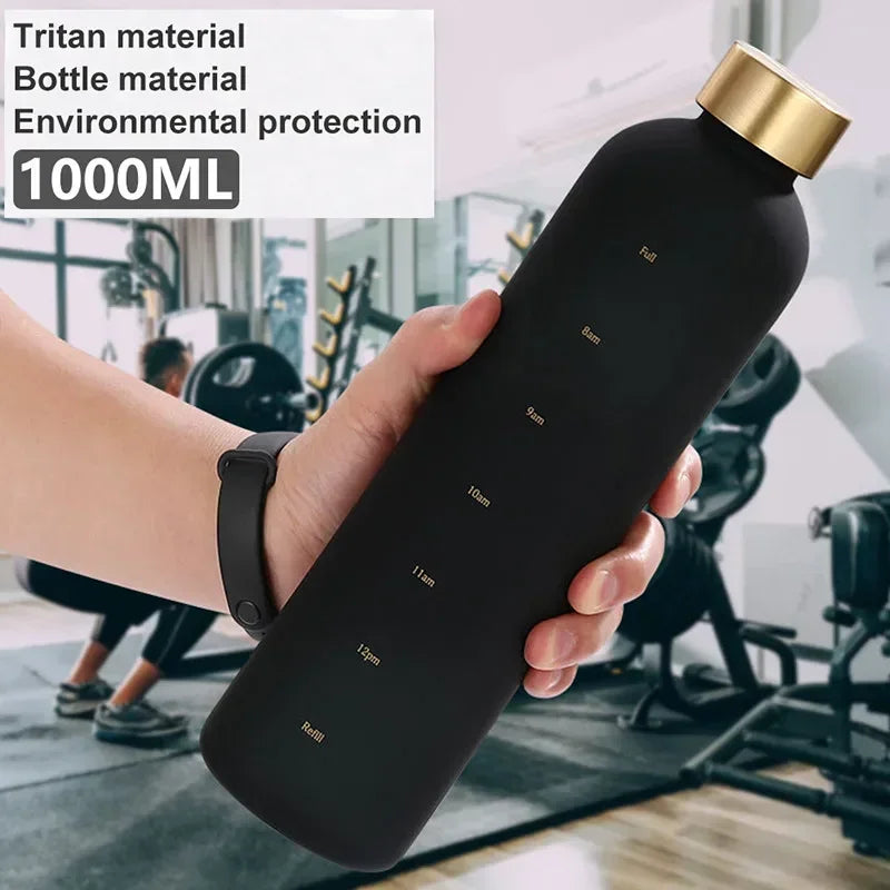 1L Time-Marker Water Bottle | Matte & Two-Tone Colors
