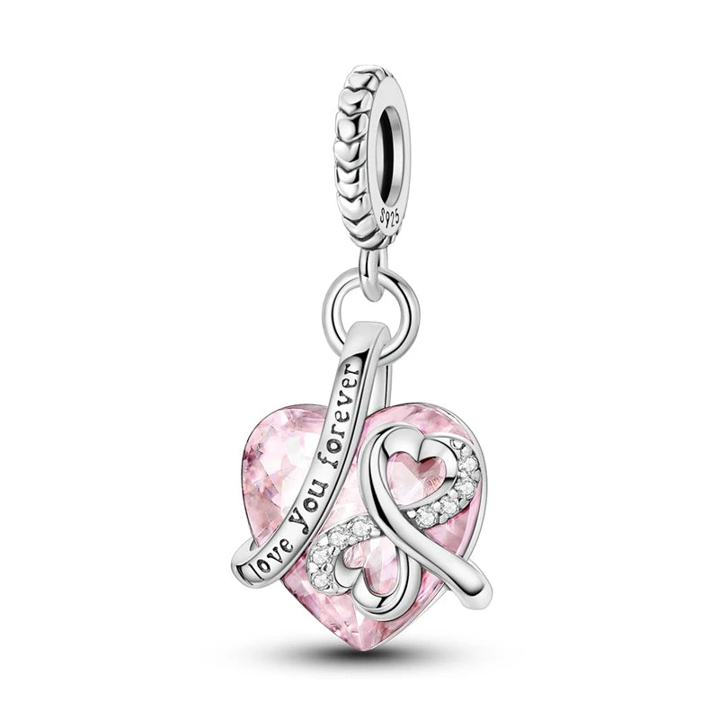 925 Sterling Silver Charm Pendant | Hearts, Bows, Butterflies & More