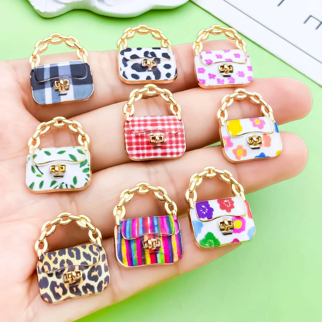 Colorful Alloy Handbag Charms for DIY Jewelry Making – Bracelet, Necklace & Earring Pendants