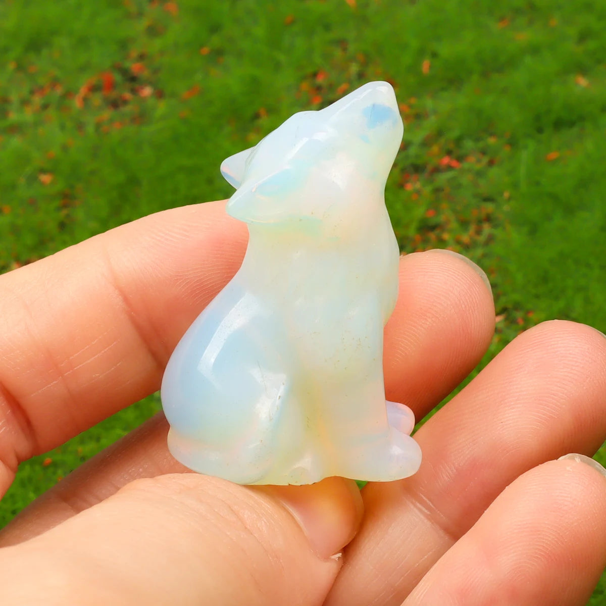 Carved Wolf Crystal Energy Stones