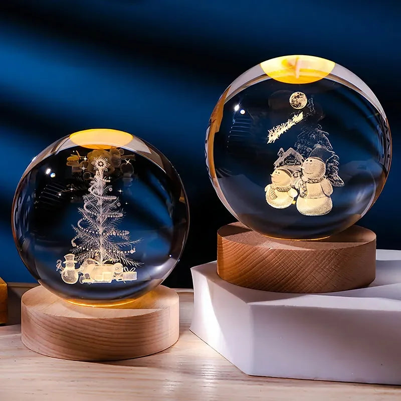 Engraved Glass Sphere LED Light | Zodiac & Whimsical Designs