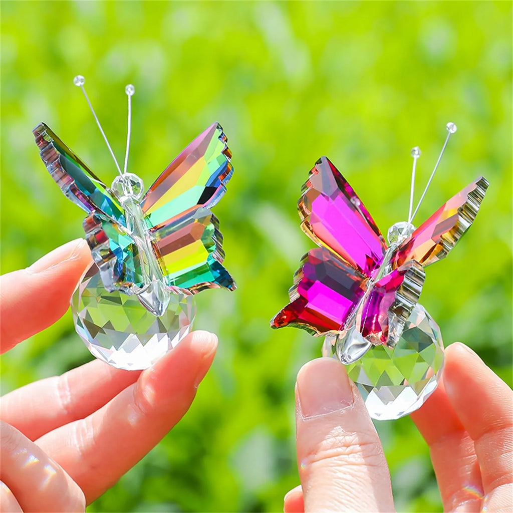 Crystal Cut Butterfly Ornament — Glass Figurine Desk & Home Décor
