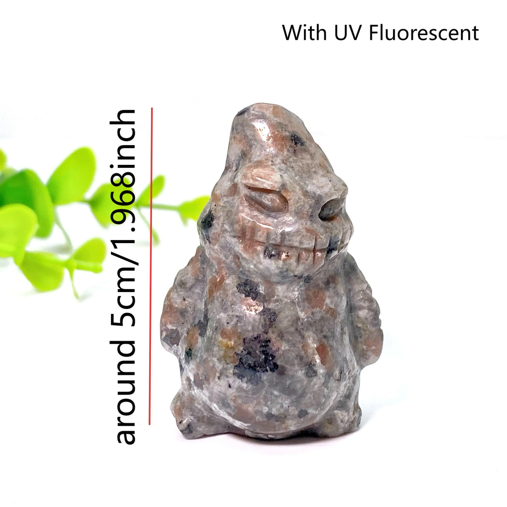 Yooperlite Clown Crystal Figurine | UV Fluorescent Glowing Stone | Halloween Decor