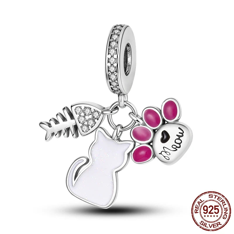 925 Sterling Silver Charm Holder Set – Bag Charm & Key Ring for DIY Jewelry