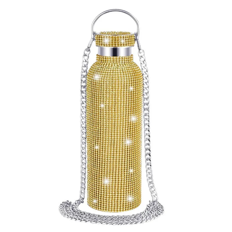 Starlit Sip Embellished Insulated Water Bottle with Chain