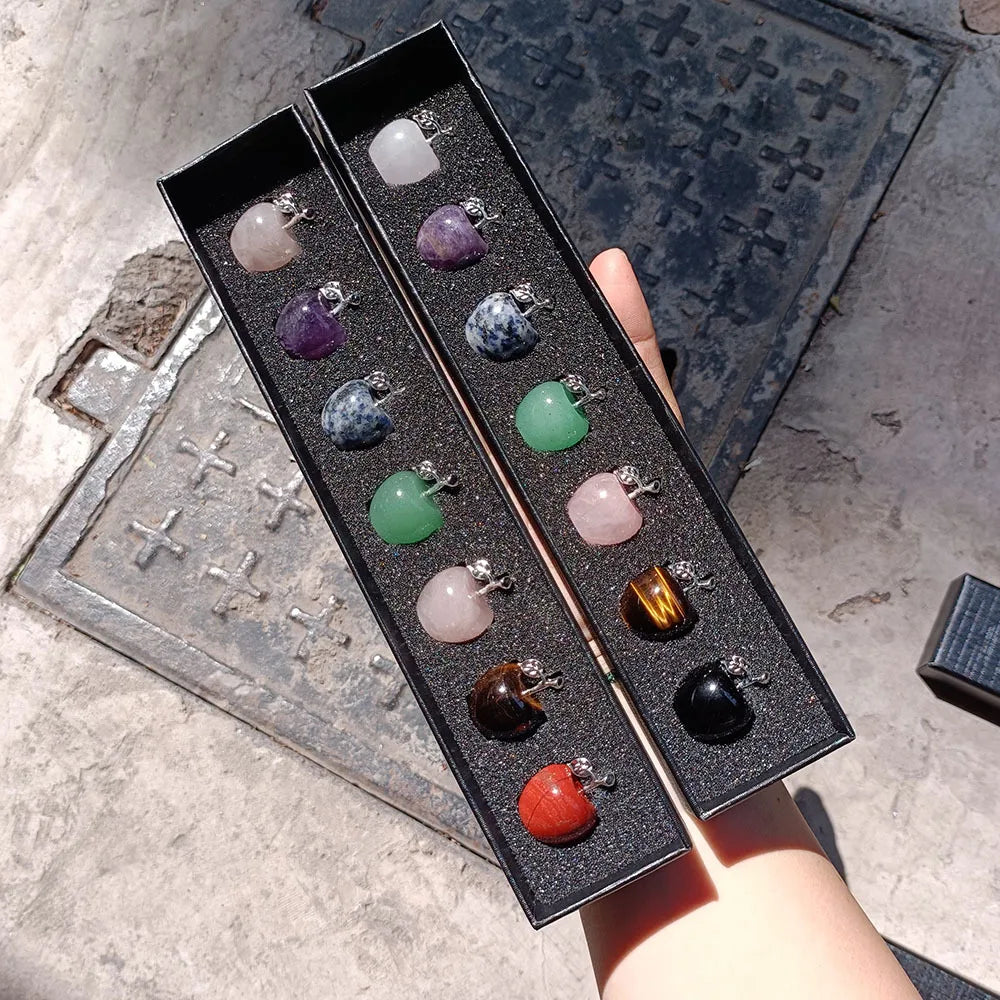 Mini Crystal Apple Gift Set | 7-Piece Stone Collection