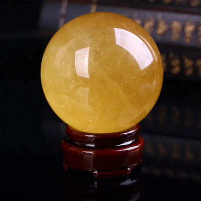 Natural Citrine Crystal Sphere | Abundance & Solar Plexus Healing Stone
