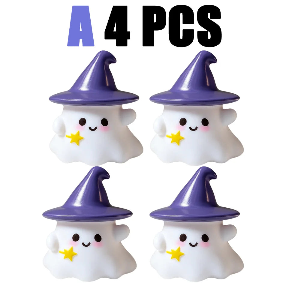 Halloween Silicone LED Night Light — Ghost, Witch Hat & Pumpkin Desktop Lamp