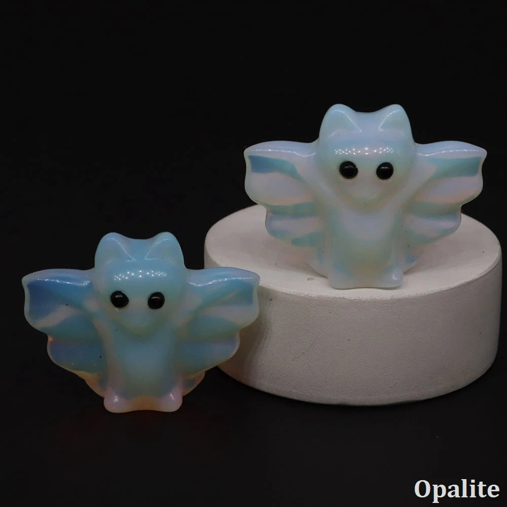 Mini Carved Crystal Bat | Stone & Opalite Options
