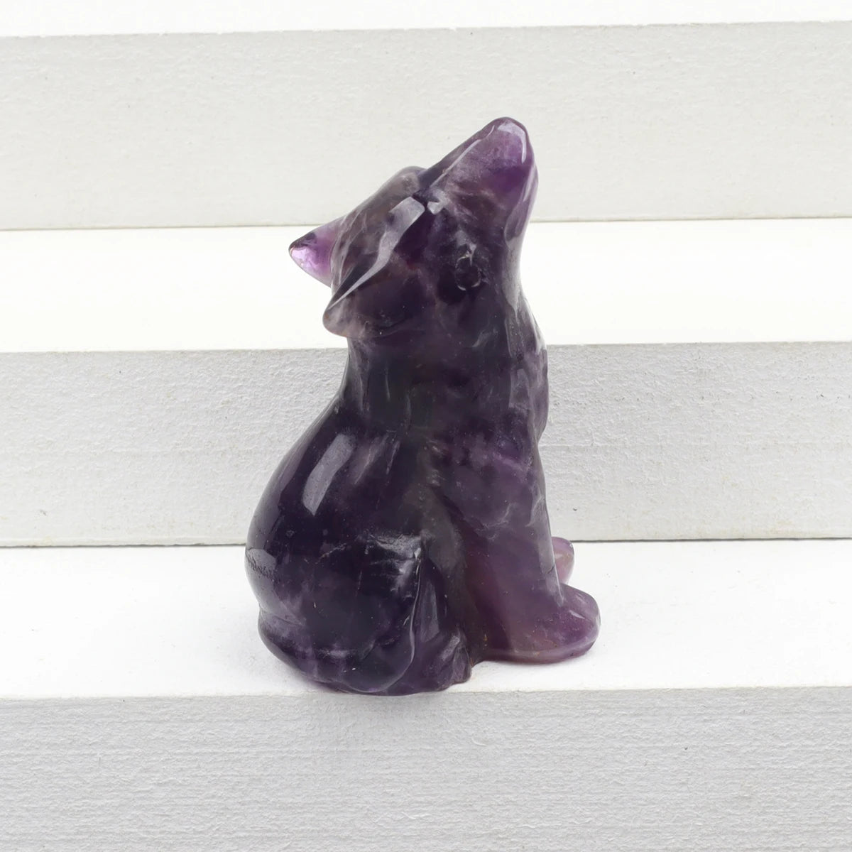 Carved Wolf Crystal Energy Stones