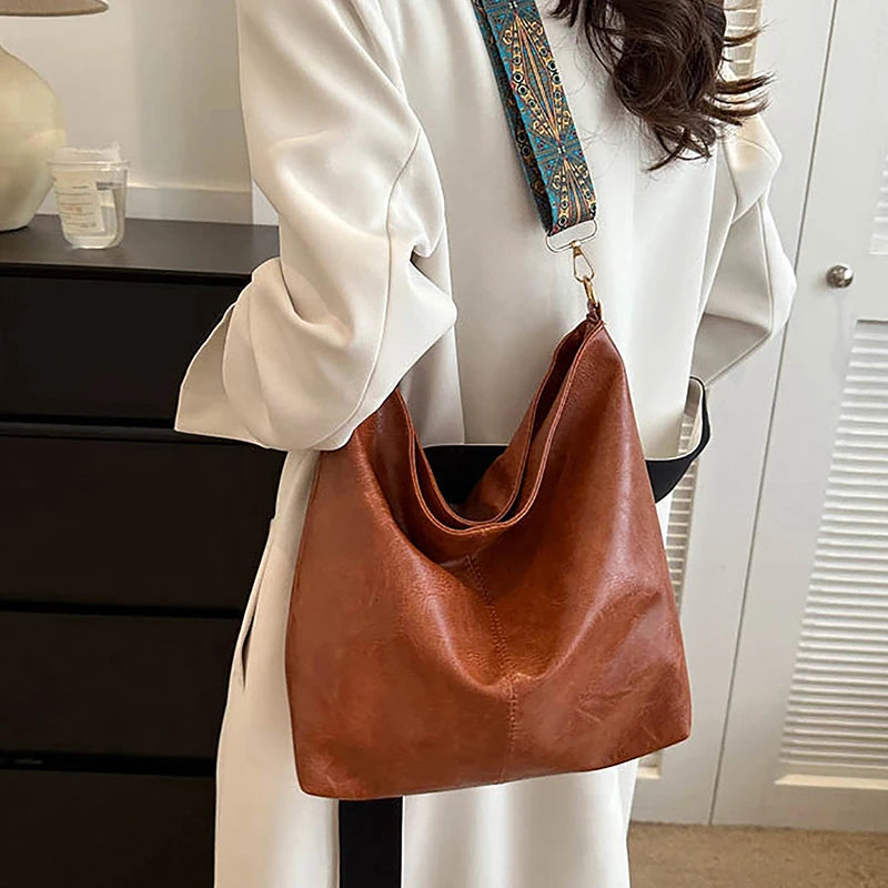 Wander Muse Faux Leather Bag | Wide Geometric Strap