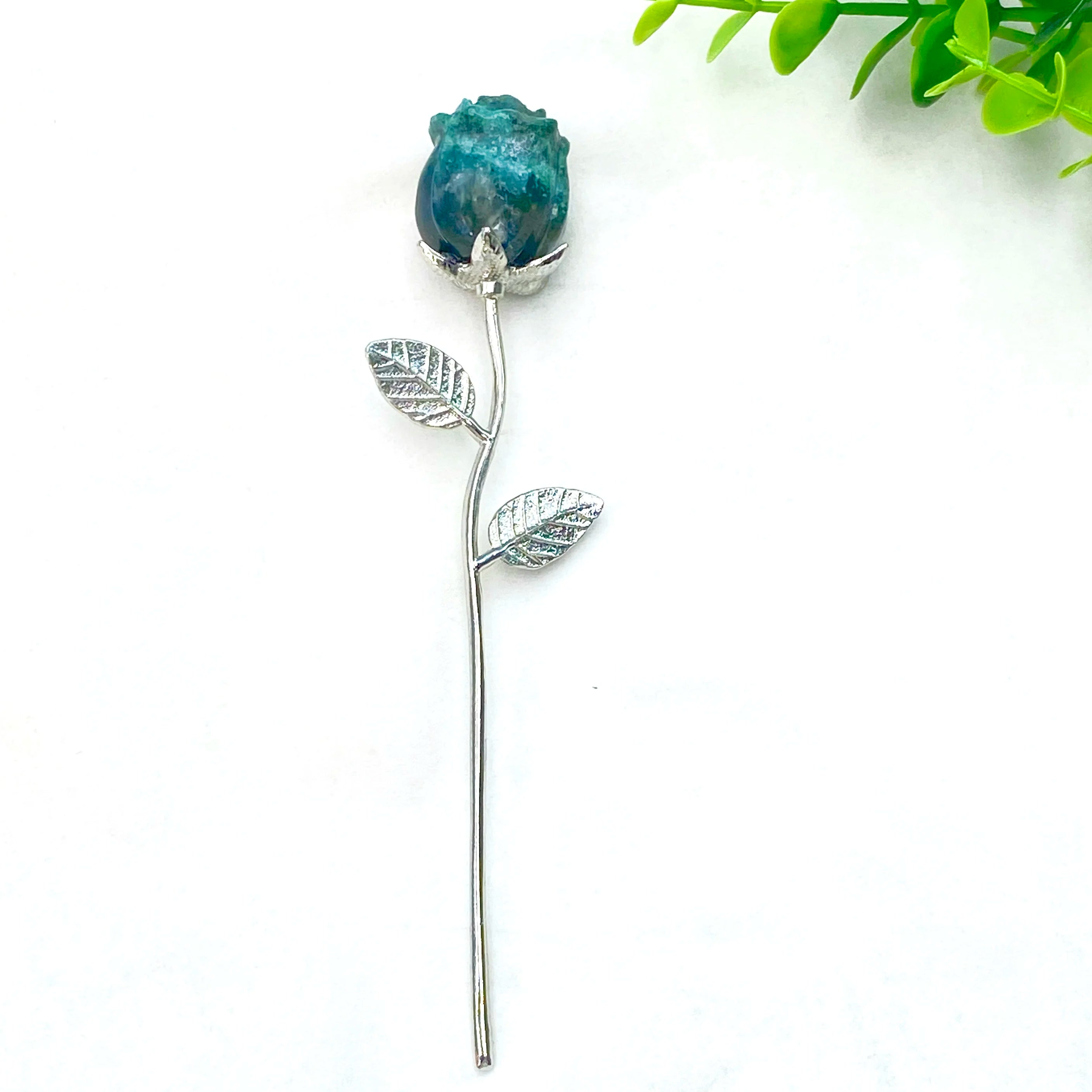 Crystal Carved Rose Flower — Natural Gemstone Rose Gift