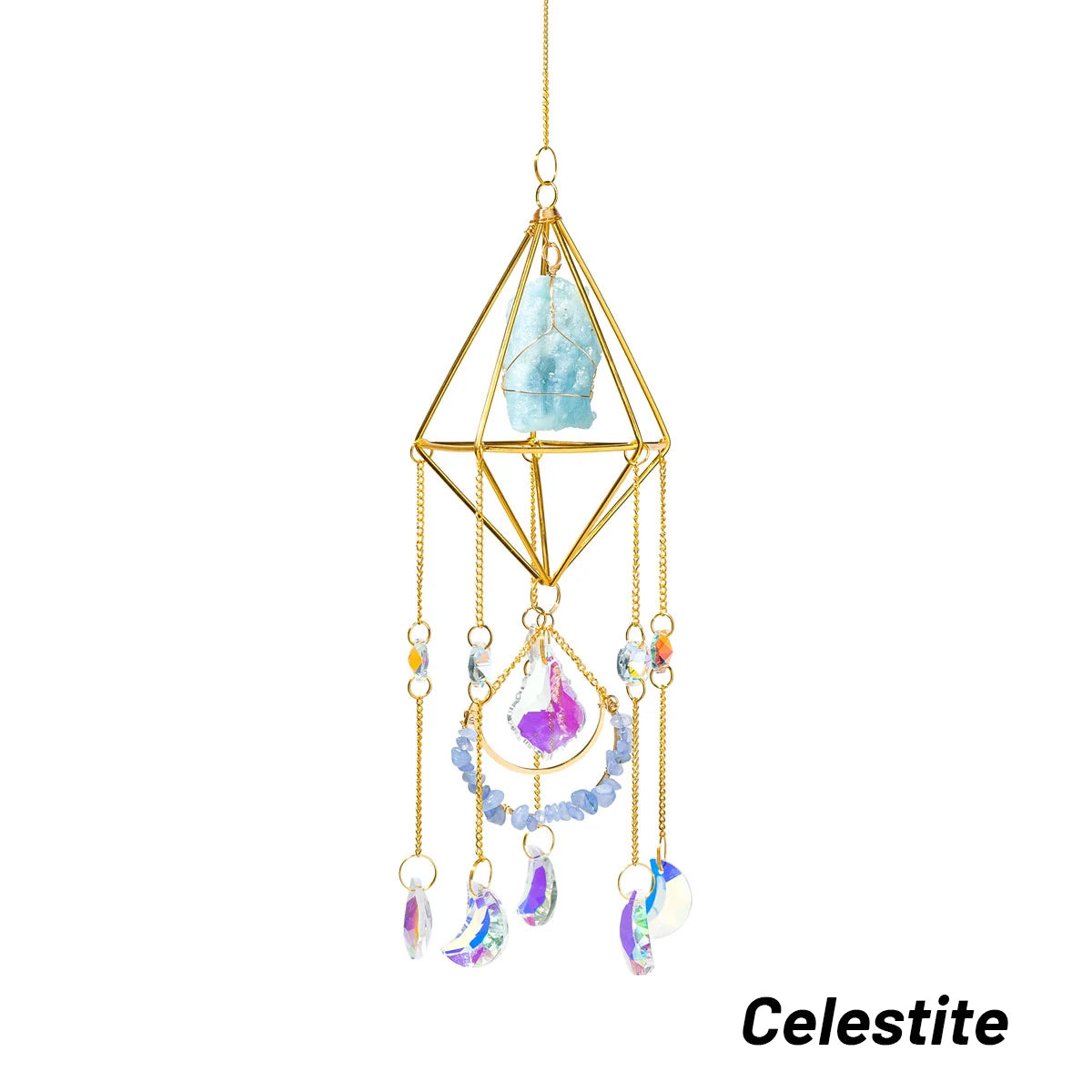 Natural Raw Stone Crystal Suncatcher