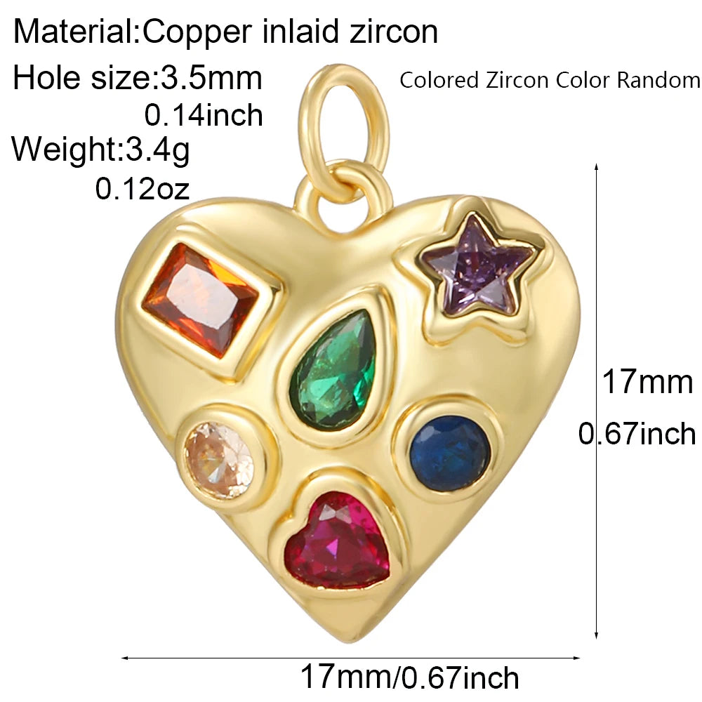 Bohemian Heart Charms – Copper DIY Pendants for Bracelets, Necklaces & Earrings