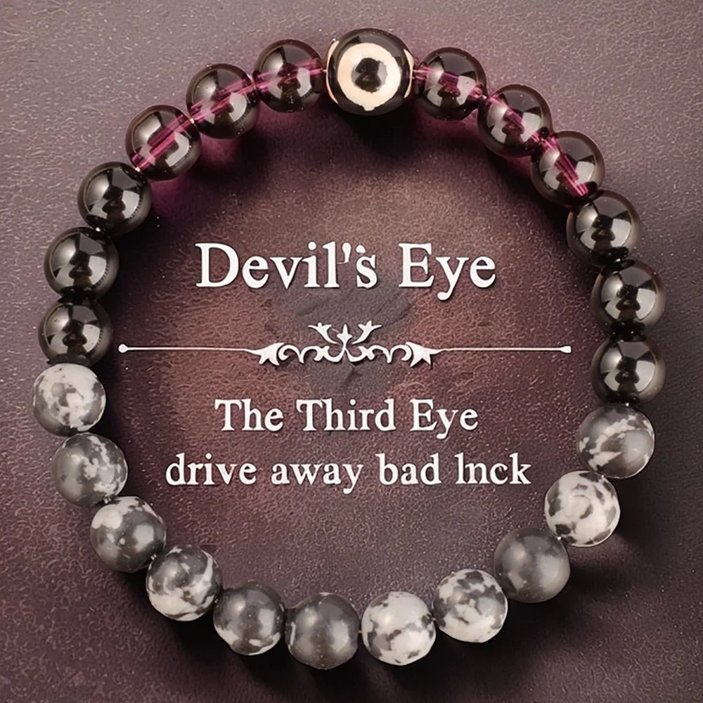 Protective Eye Stone Bead Bracelet | Symbolic Good Luck Charm
