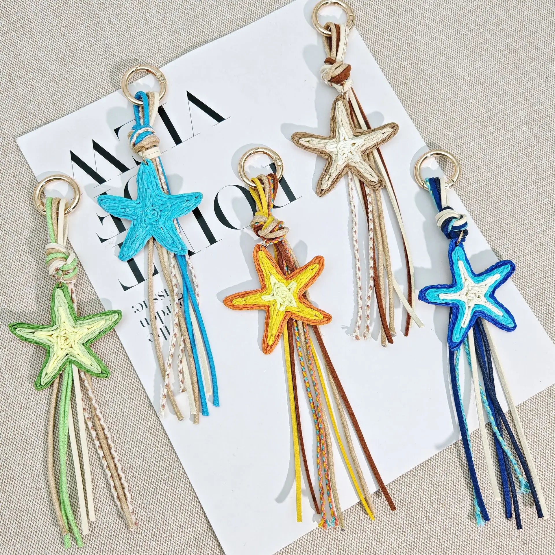 Boho Rainbow Braided Cord Bag Charm | Handmade Keychain & Purse Accessory