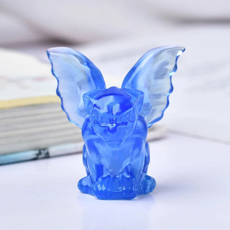 Natural Stone Crystal Gargoyle Figurine