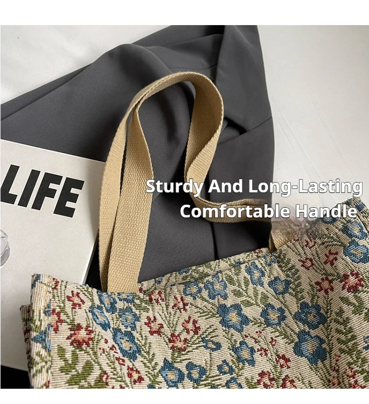 Oversized Canvas Tote Bag — Casual Commuter Shoulder Bag