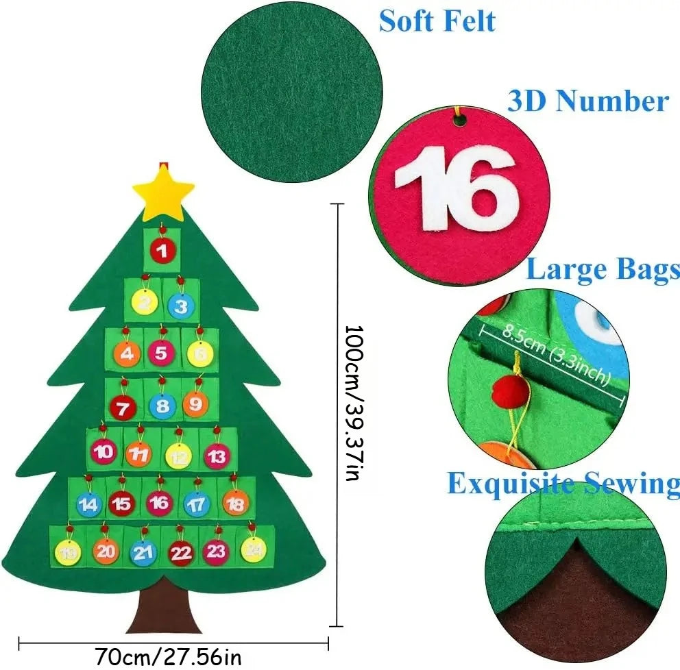 Christmas Magic Felt Tree Countdown Calendar