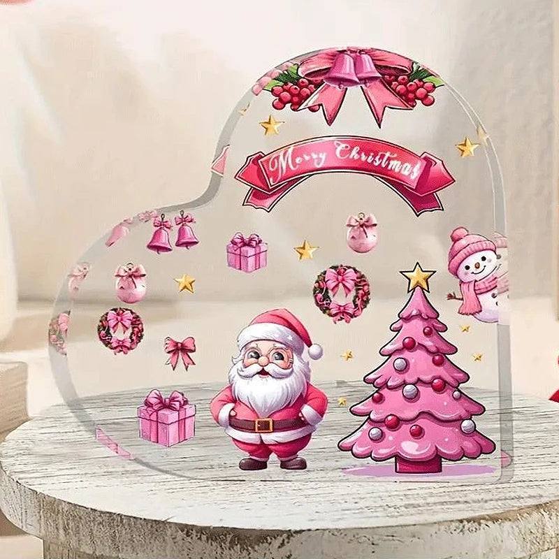 Christmas Heart Desktop Ornament with Stand