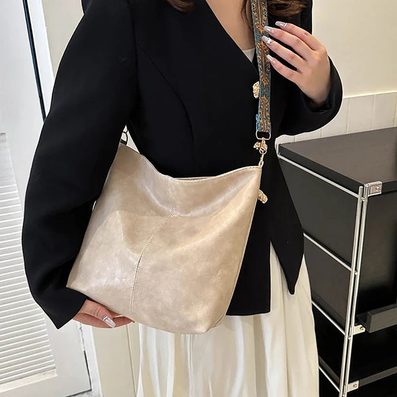 Wander Muse Faux Leather Bag | Wide Geometric Strap