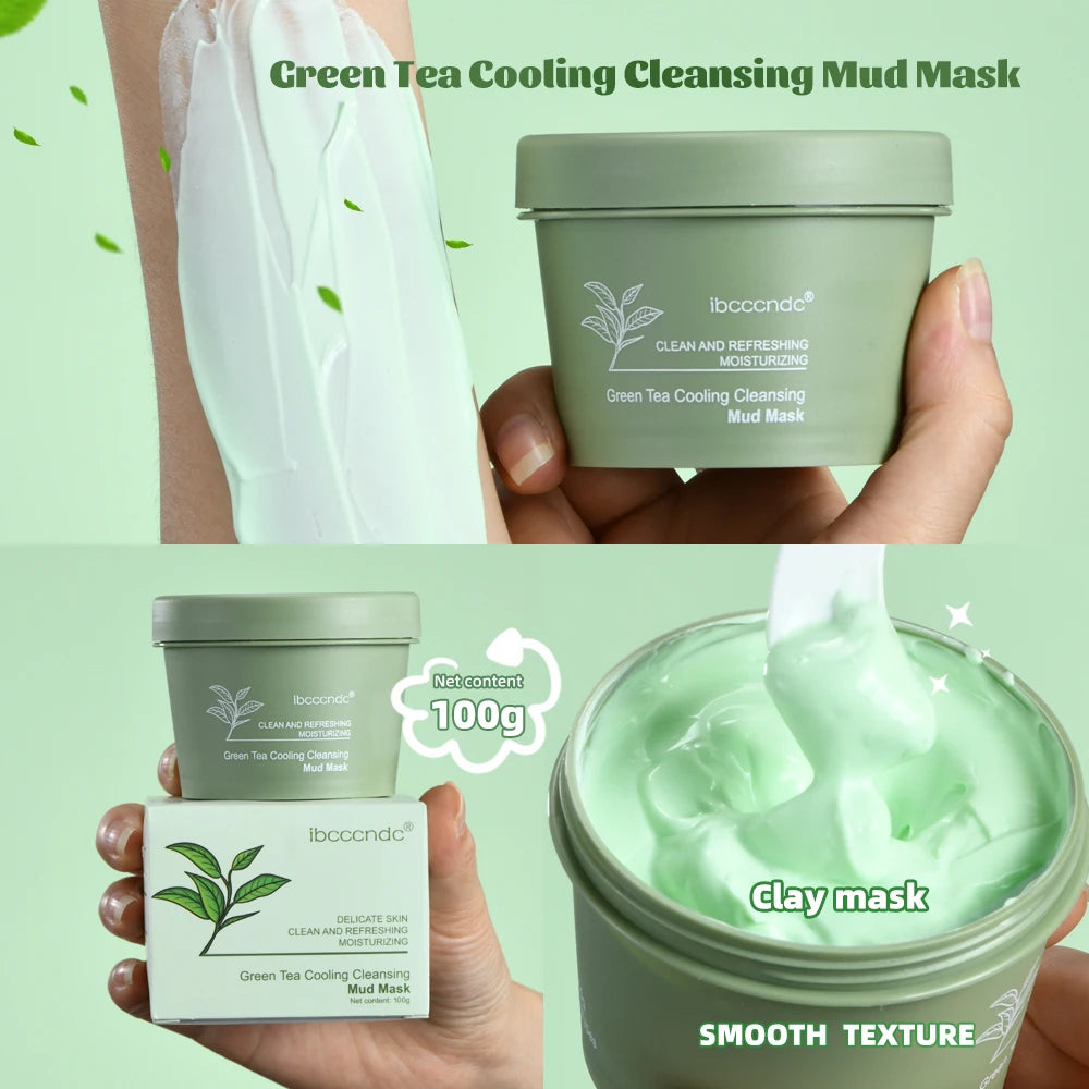 Green Tea Clay Mud Mask – 100g | Deep Cleansing & Pore Refining