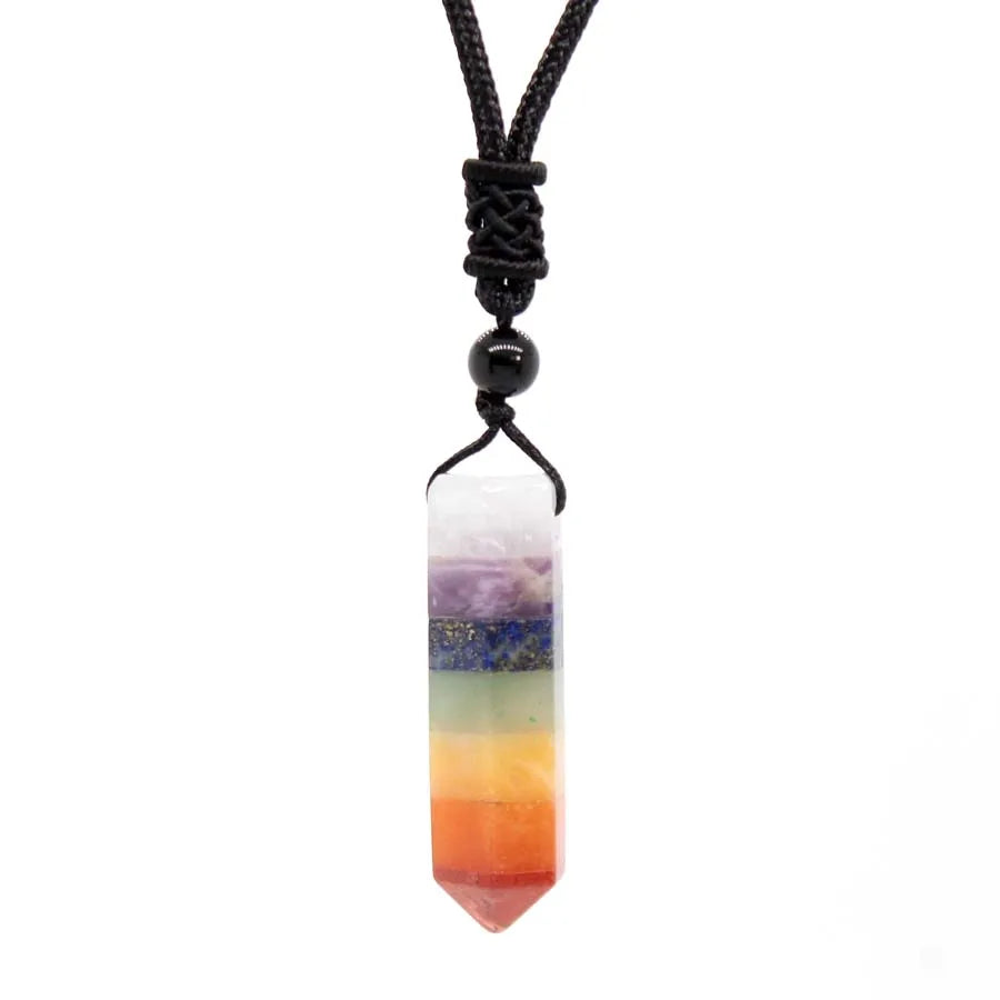 Natural Crystal Pendant Necklace | Healing Stone | 6 Sacred Shapes