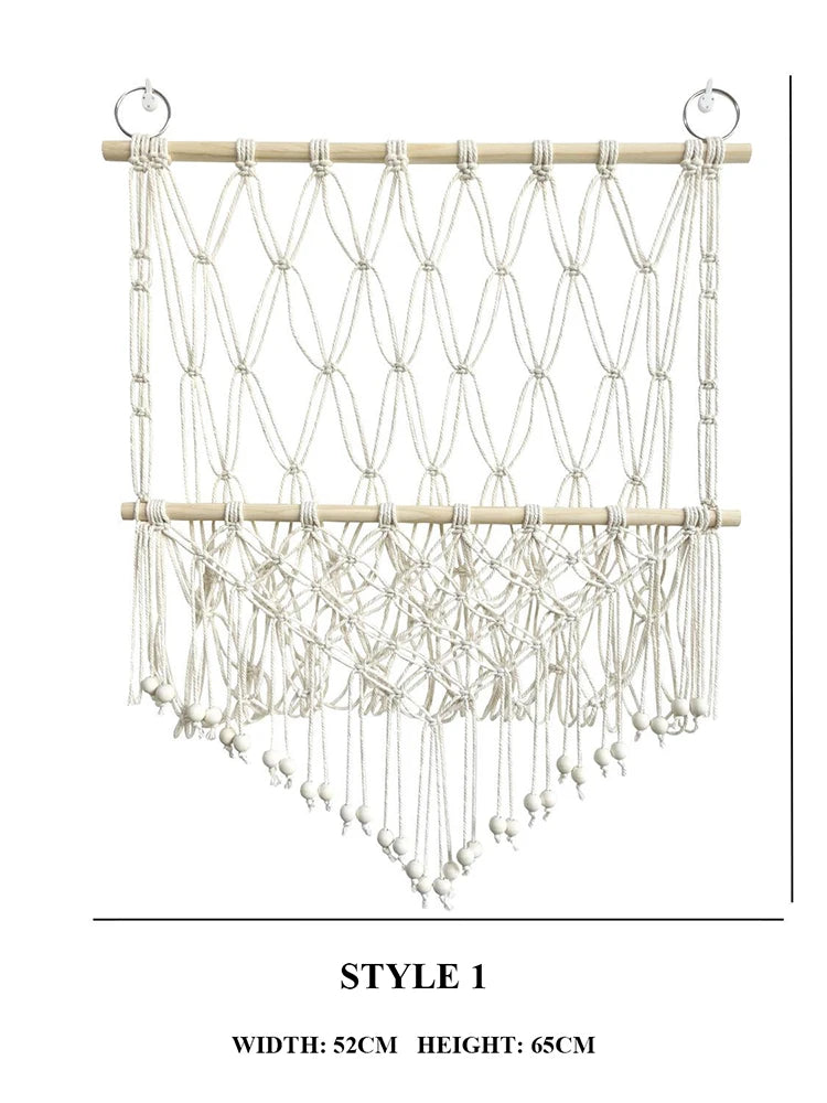 Boho Handwoven Storage Hammock | Wall-Mounted Stuffed Animal & Toy Organizer